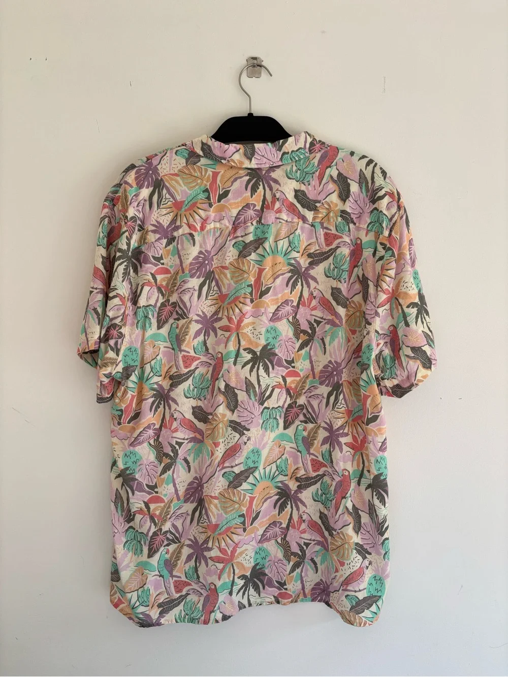 Marine Layer Pastel Tropical Print Short Sleeve Button-Down